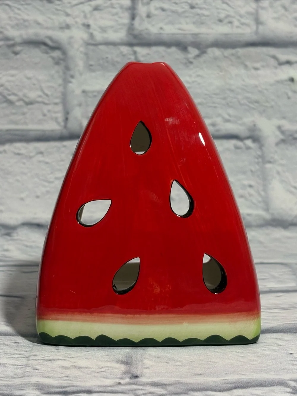 Vintage 1990’s ceramic watermelon wedge candle holder